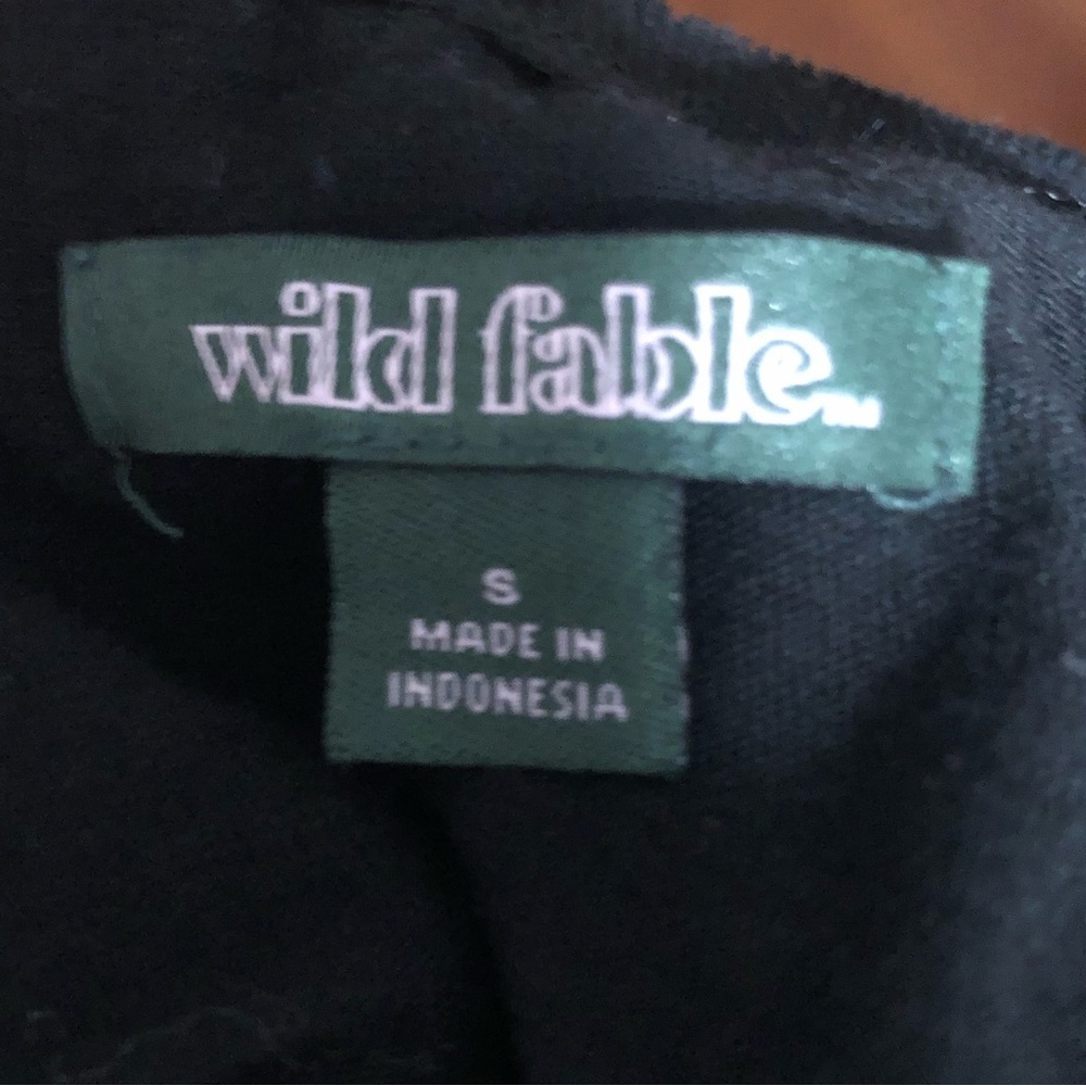 Wild Fable Black V-Neck Peplum Crop Tank Top | Ruffle Hem | Size S - Picture 3 of 3